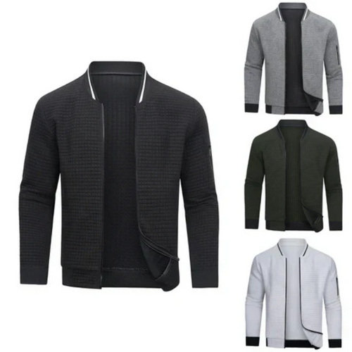 WW | Herren Grau Strickjacke Mit Reißverschluss