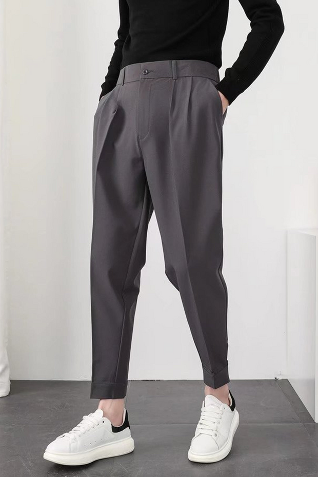 WW | Herren High Waist Hose Weiß Stoffhose