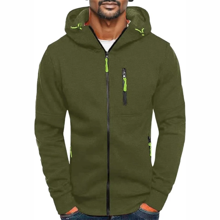 W&W Mode | Herren Kapuzenpulli Mit Reißverschluss Schwarz Kapuzenpullover