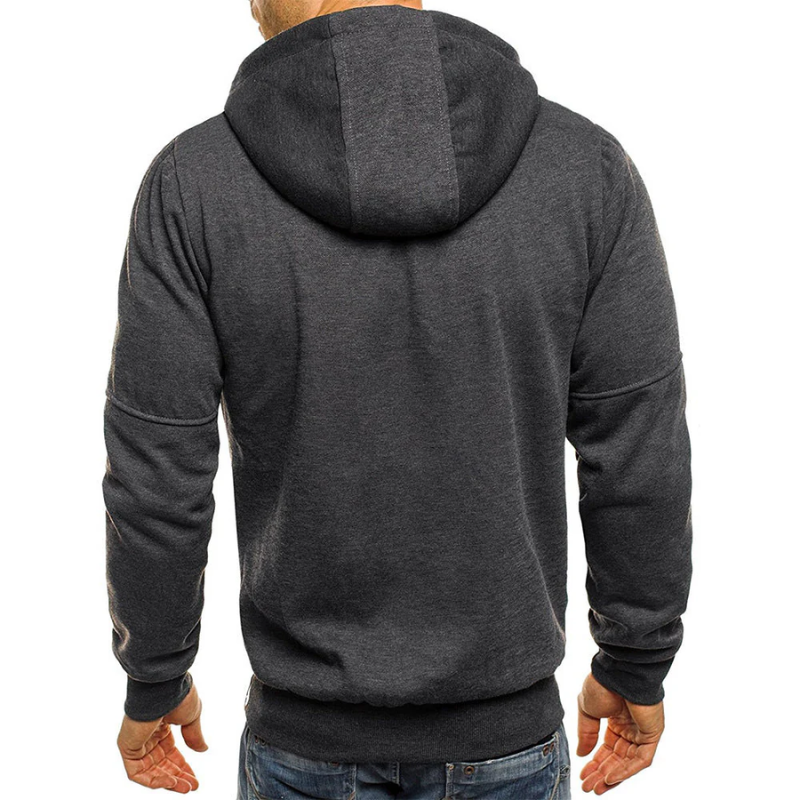 WW | Herren Kapuzenpulli Mit Reißverschluss Schwarz Kapuzenpullover