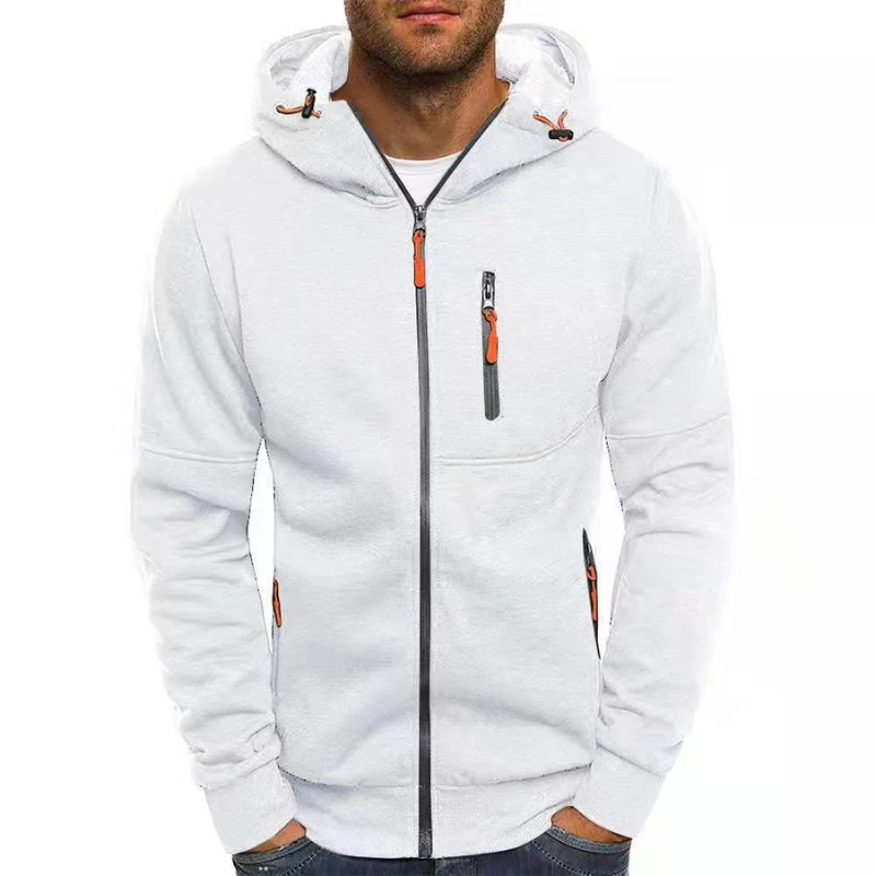 WW | Herren Kapuzenpulli Mit Reißverschluss Schwarz Kapuzenpullover