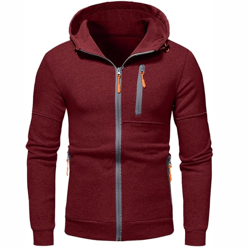 W&W Mode | Herren Kapuzenpulli Mit Reißverschluss Schwarz Kapuzenpullover
