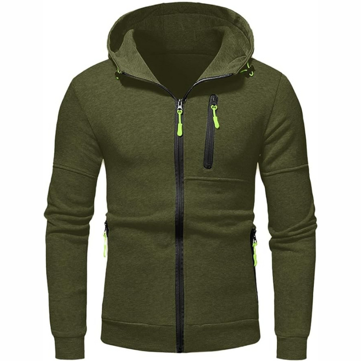 W&W Mode | Herren Kapuzenpulli Mit Reißverschluss Schwarz Kapuzenpullover