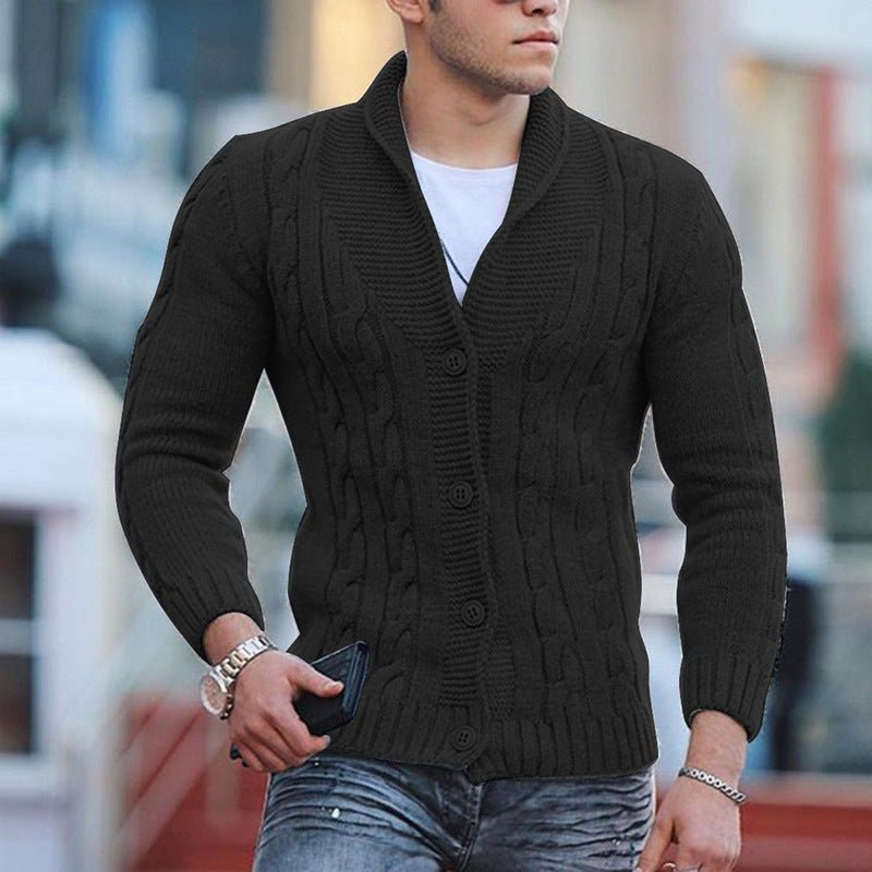 WW | Herren Strick Weste Schwarz
