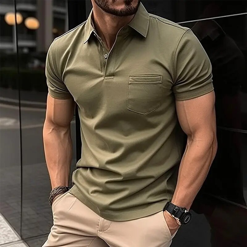 WW | Herren Schwarzes Poloshirt Kurzarm