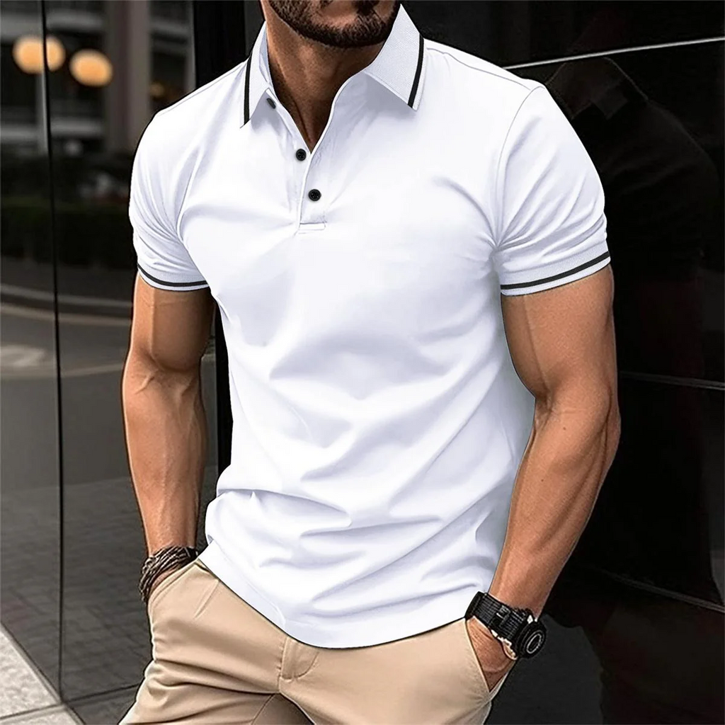 WW | Herren Schwarzes Poloshirt Kurzarm
