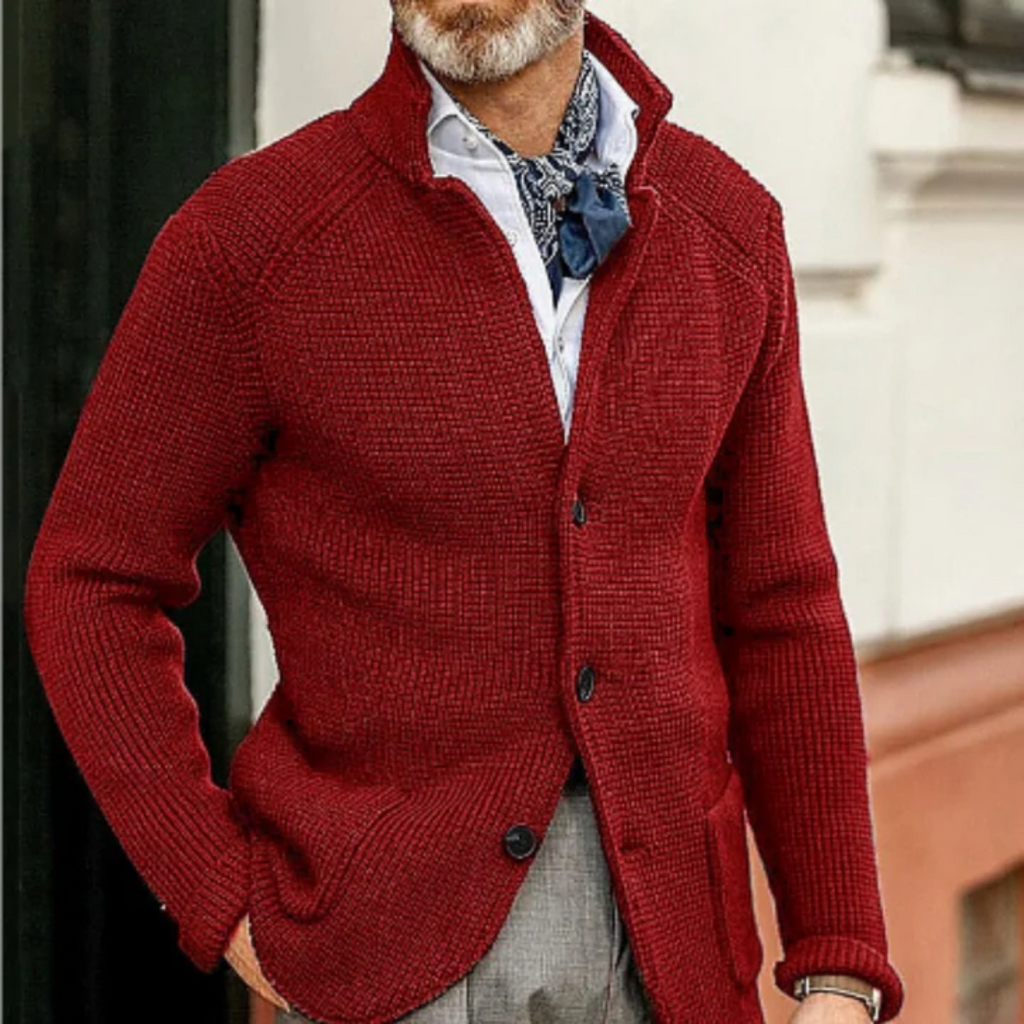 WW | Herren Schwarze Kurzarm Strickjacke