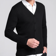 WW | Warme Langärmelige Schlanke Passform V-ausschnitt Strickjacke mit Knöpfen