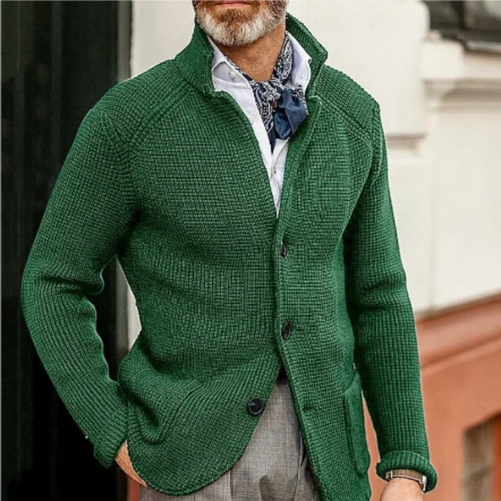 WW | Herren Schwarze Kurzarm Strickjacke