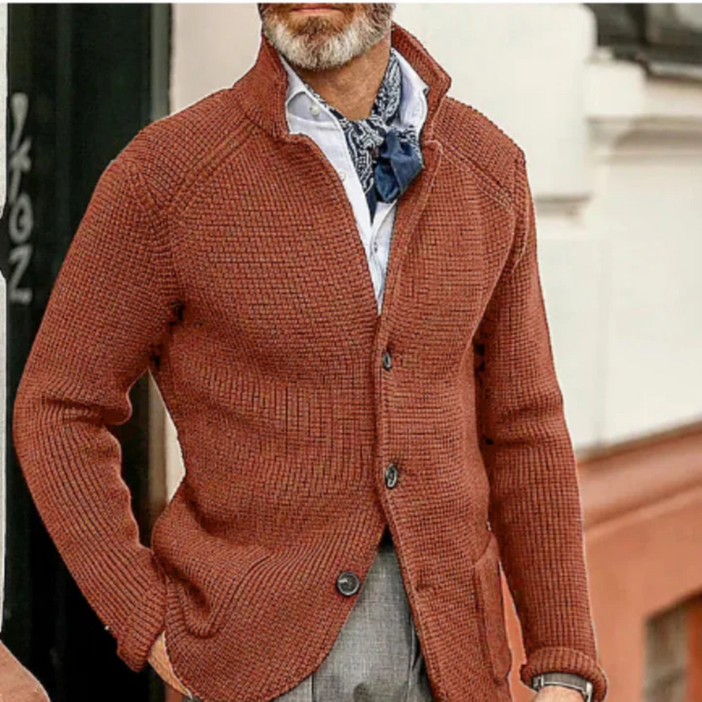 WW | Herren Schwarze Kurzarm Strickjacke