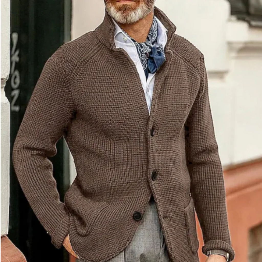 WW | Herren Schwarze Kurzarm Strickjacke