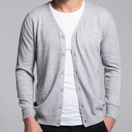 WW | Warme Langärmelige Schlanke Passform V-ausschnitt Strickjacke mit Knöpfen