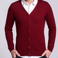 WW | Warme Langärmelige Schlanke Passform V-ausschnitt Strickjacke mit Knöpfen