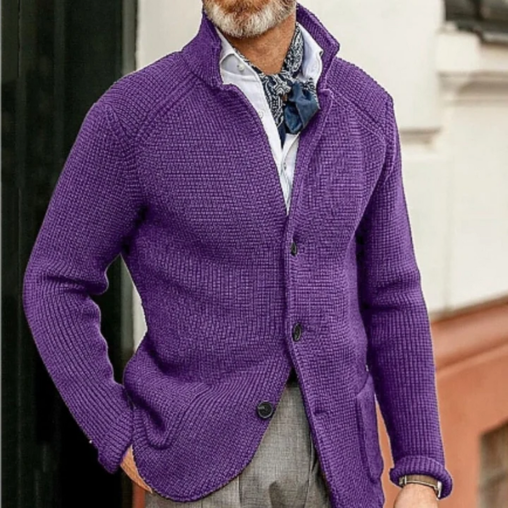 WW | Herren Schwarze Kurzarm Strickjacke