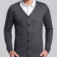 WW | Warme Langärmelige Schlanke Passform V-ausschnitt Strickjacke mit Knöpfen