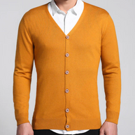 WW | Warme Langärmelige Schlanke Passform V-ausschnitt Strickjacke mit Knöpfen