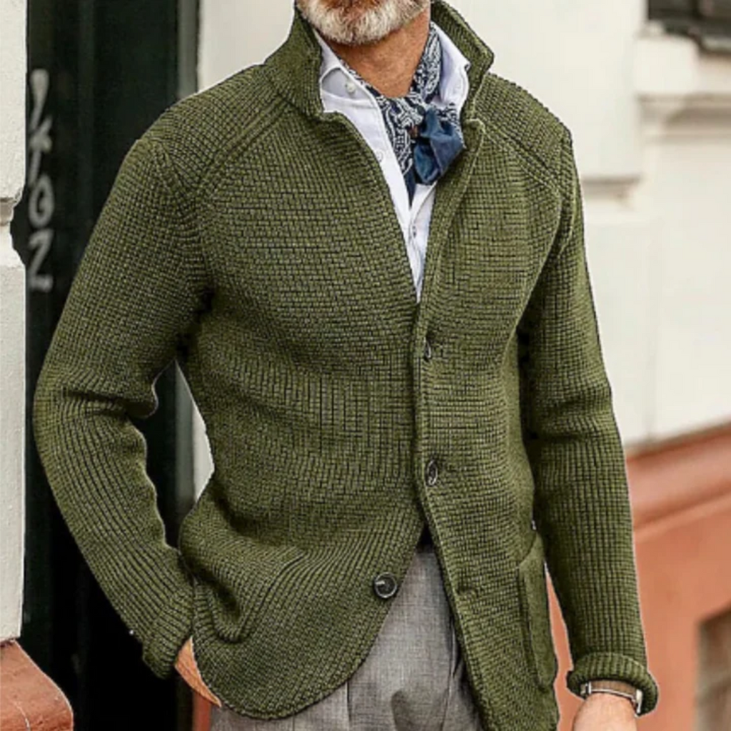 WW | Herren Schwarze Kurzarm Strickjacke