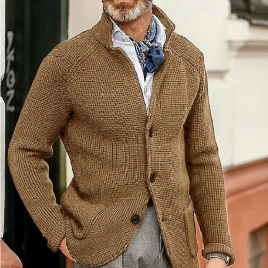 WW | Herren Schwarze Kurzarm Strickjacke