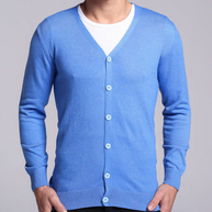 WW | Warme Langärmelige Schlanke Passform V-ausschnitt Strickjacke mit Knöpfen