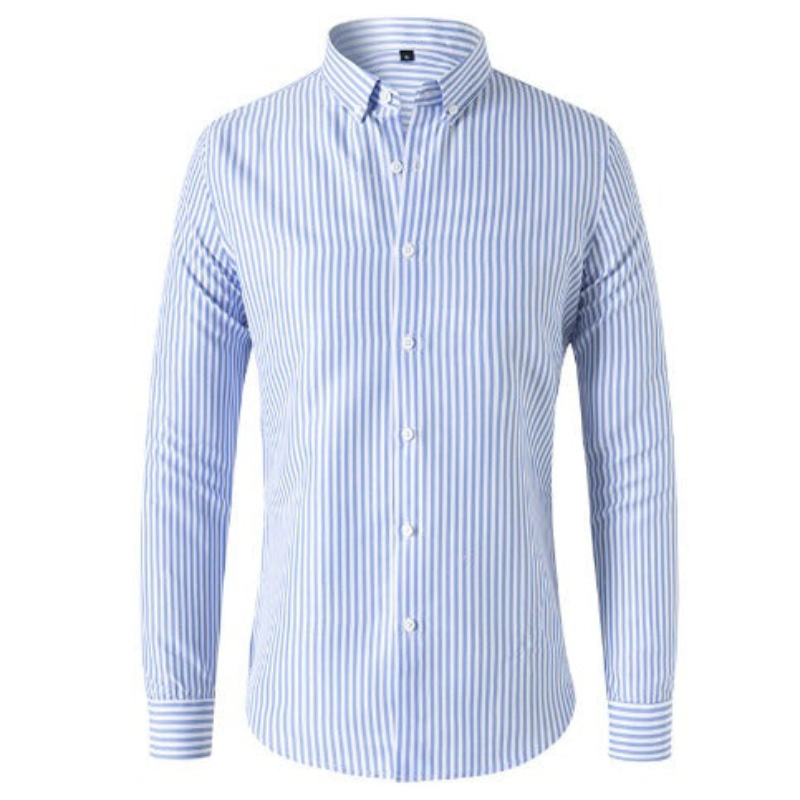 WW | Herren Langarm Hemd Gestreiftes