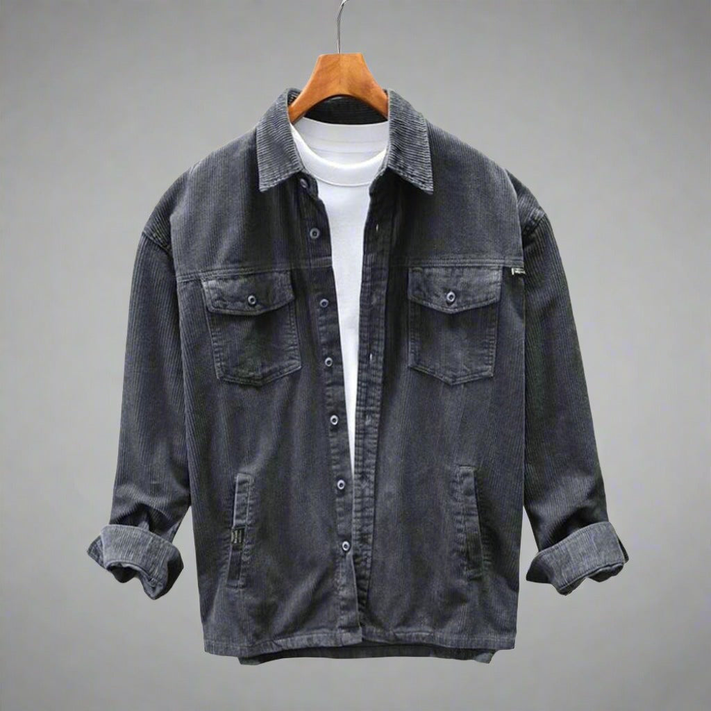 WW | Herren Langarm Hemd Grau