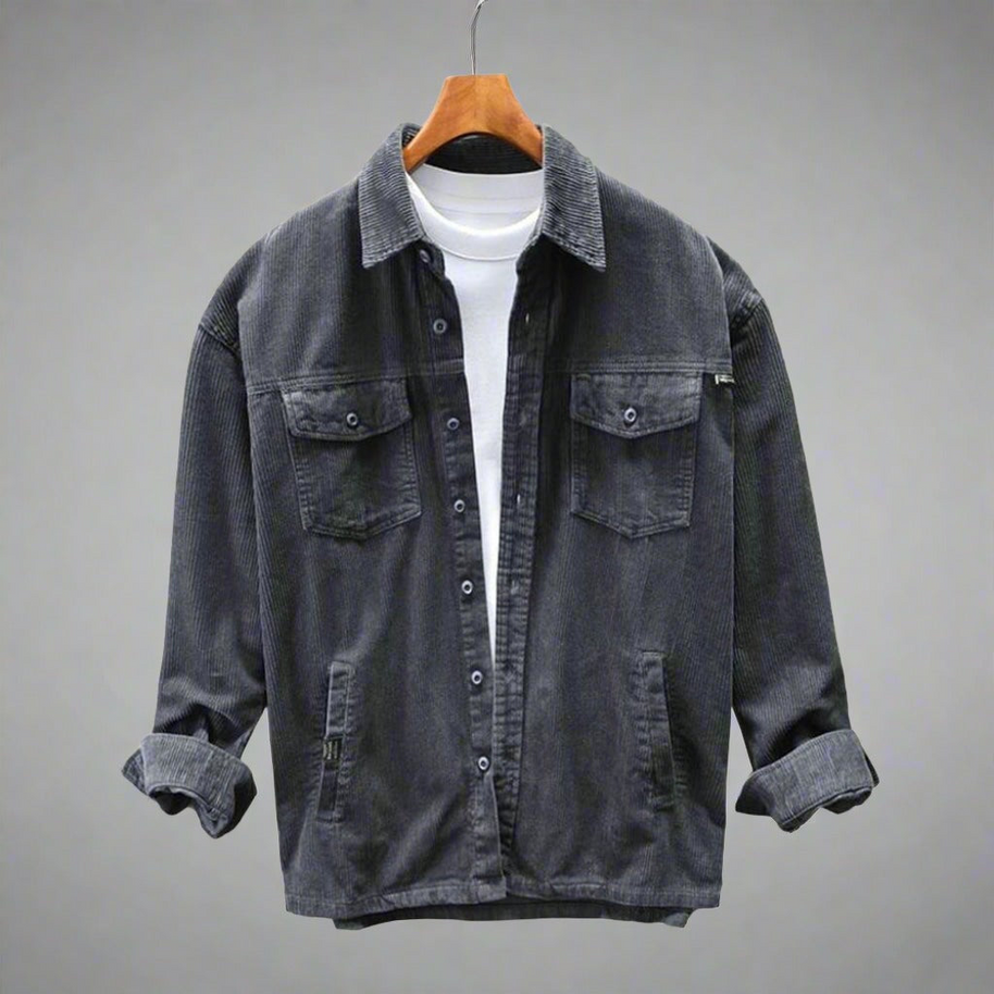 WW | Herren Langarm Hemd Grau
