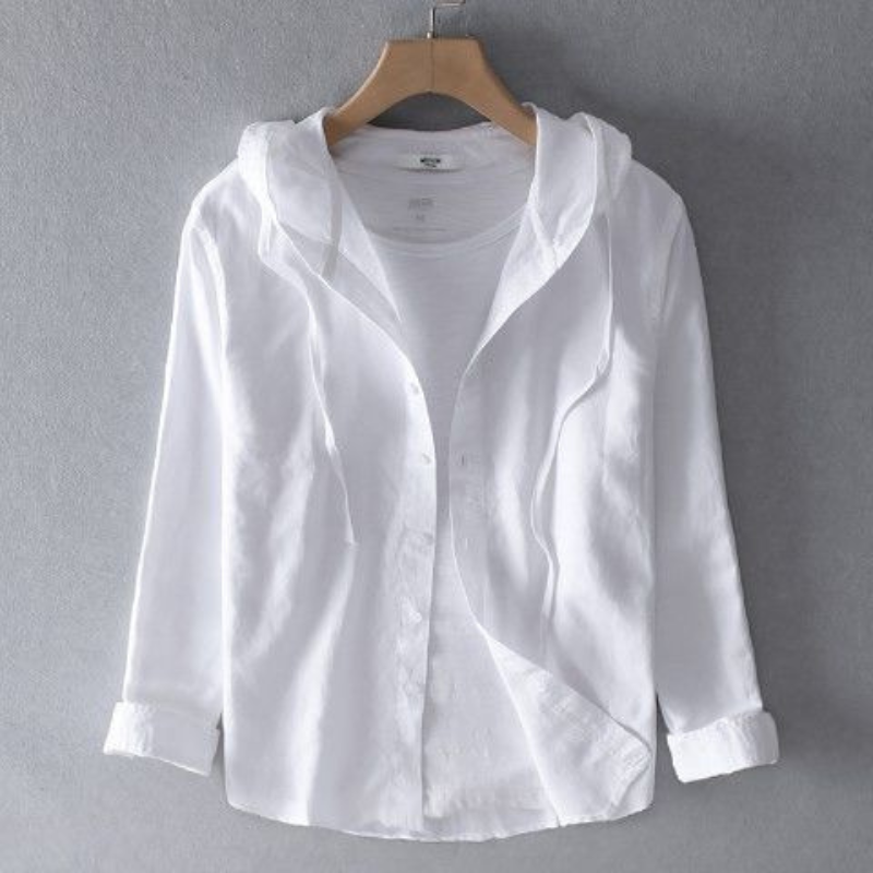WW | Herren Langarm Hemd Kapuzenshirt
