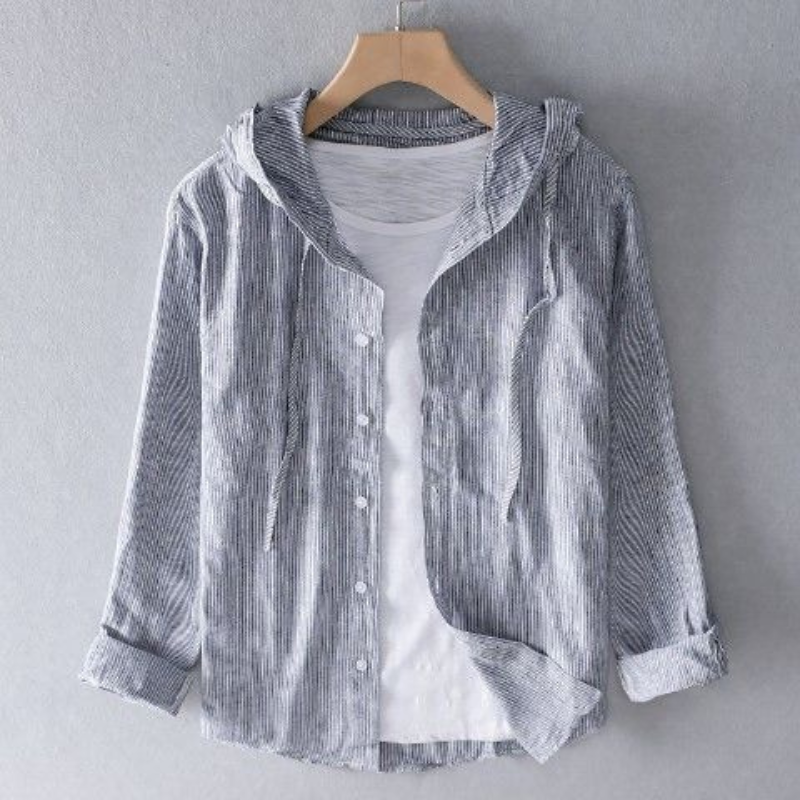 WW | Herren Langarm Hemd Kapuzenshirt