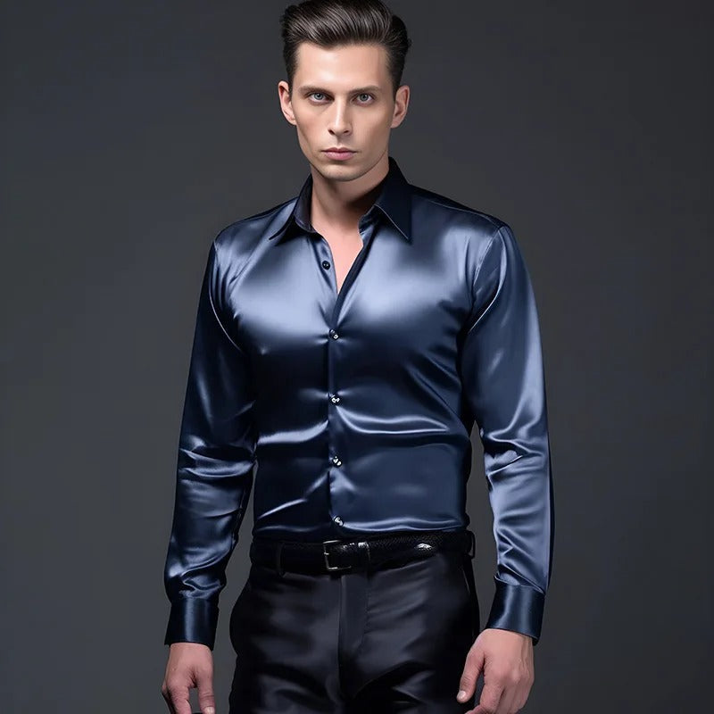 WW | Herren Schwarzes Hemd Langarm
