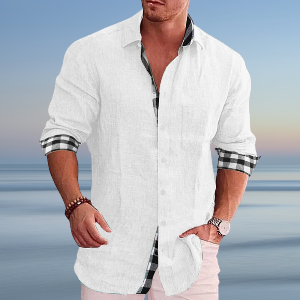 WW | Herren Modisches Sommer Hemd Langarm