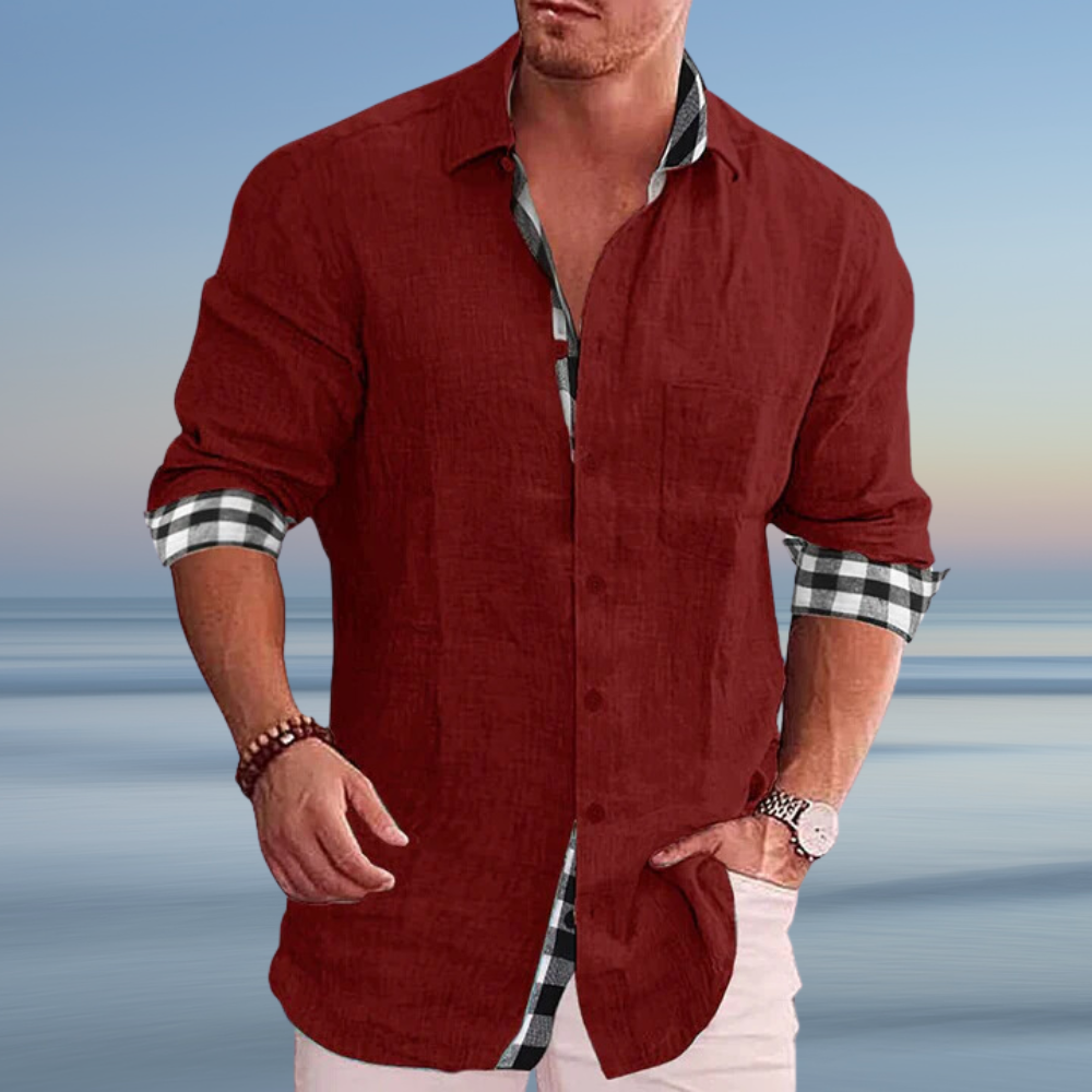 WW | Herren Modisches Sommer Hemd Langarm