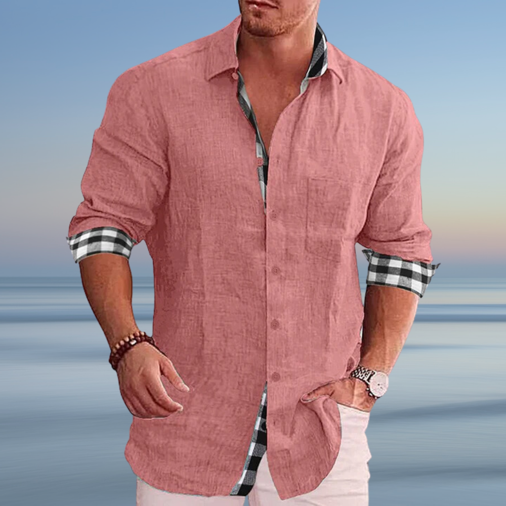 WW | Herren Modisches Sommer Hemd Langarm