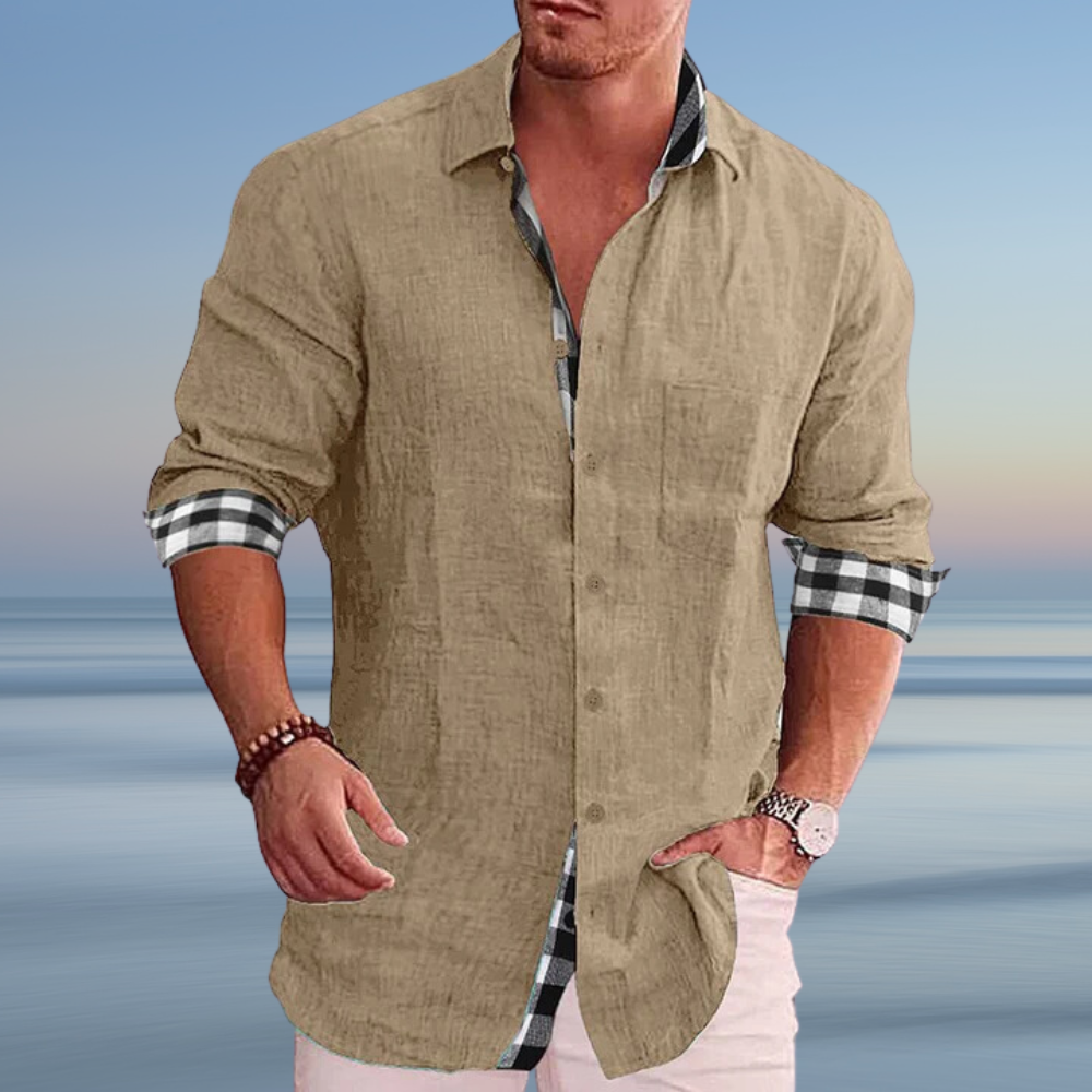 WW | Herren Modisches Sommer Hemd Langarm