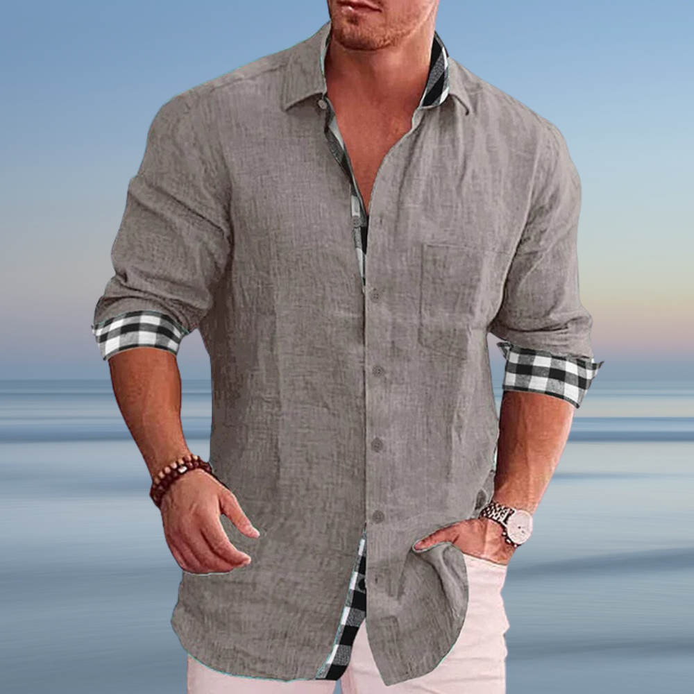 WW | Herren Modisches Sommer Hemd Langarm