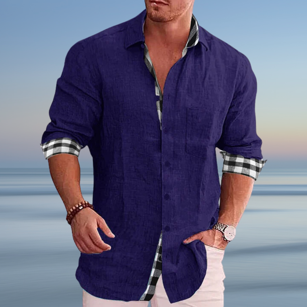 WW | Herren Modisches Sommer Hemd Langarm