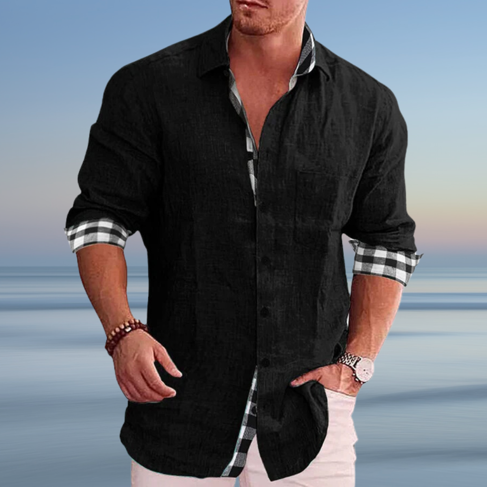WW | Herren Modisches Sommer Hemd Langarm