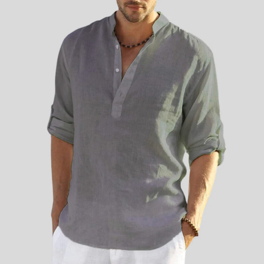 W&W Mode | Herren Langarm Poloshirt Schwarz