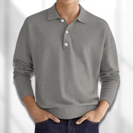 WW | Herren Langarm Poloshirt Schwarz