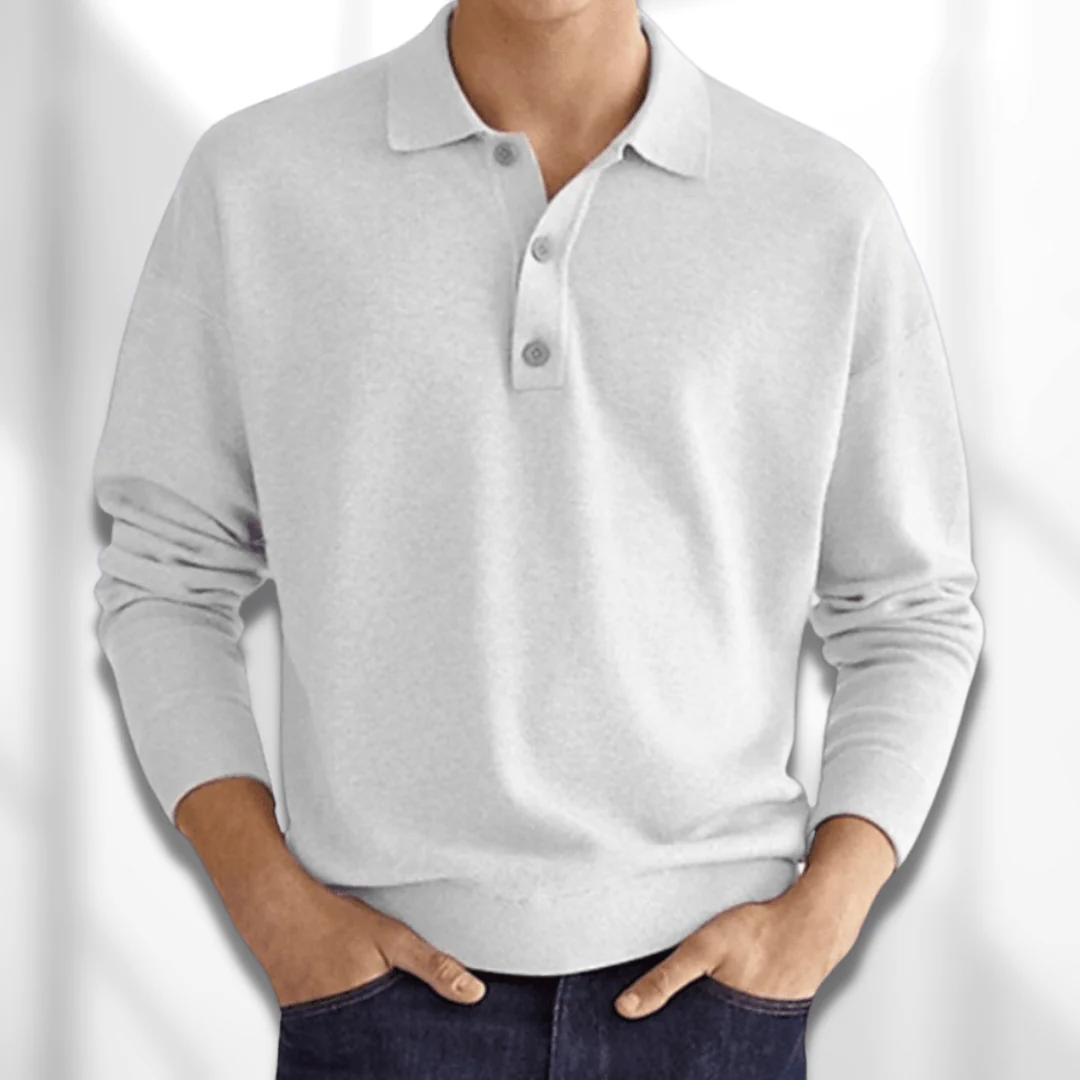 W&W Mode | Herren Langarm Poloshirt Schwarz