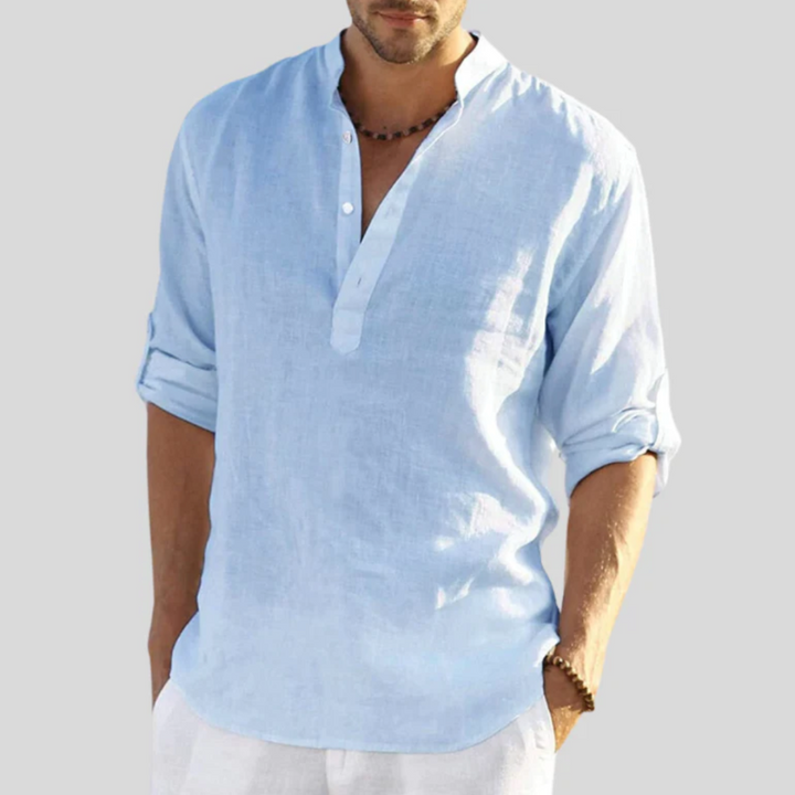 W&W Mode | Herren Langarm Poloshirt Schwarz