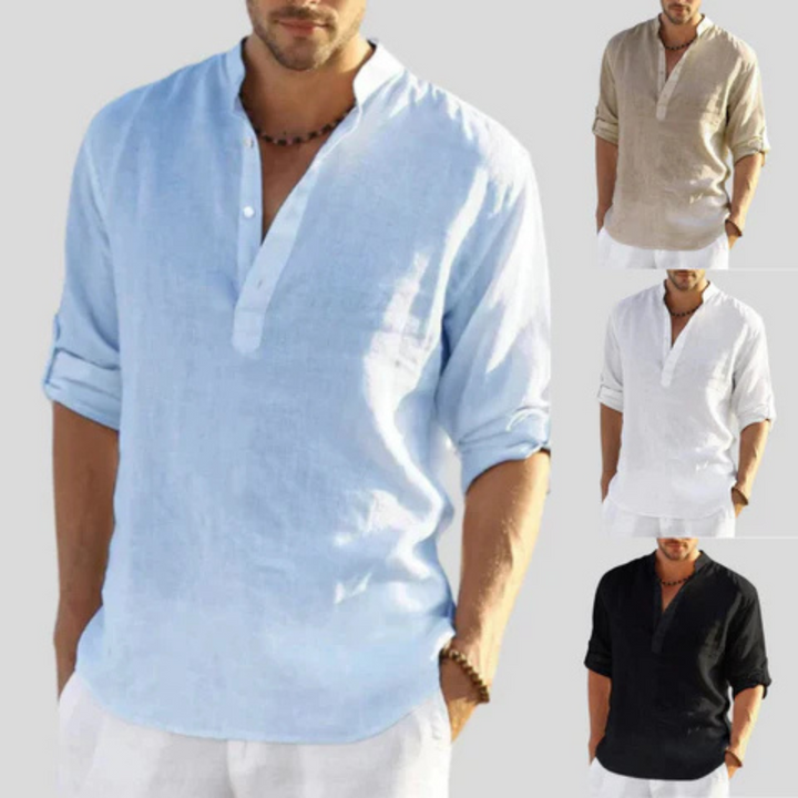 W&W Mode | Herren Langarm Poloshirt Schwarz