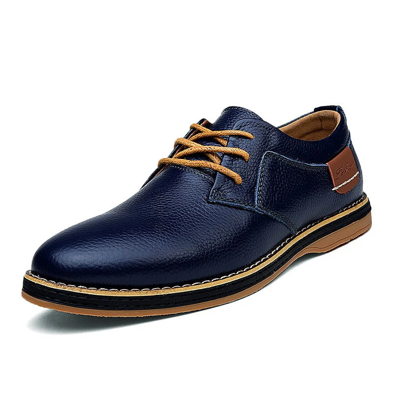 W&W Mode | Herren Schwarze Oxford Lederschuhe