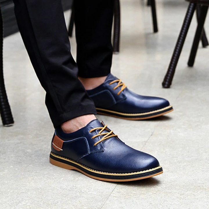 W&W Mode | Herren Schwarze Oxford Lederschuhe