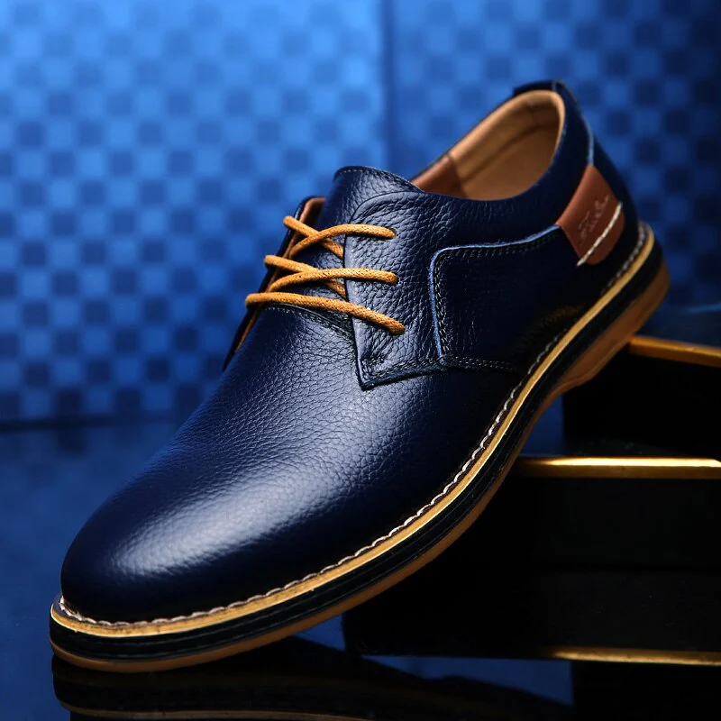 W&W Mode | Herren Schwarze Oxford Lederschuhe