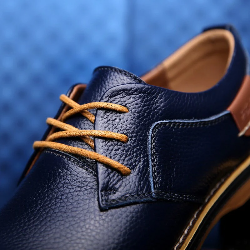 W&W Mode | Herren Schwarze Oxford Lederschuhe