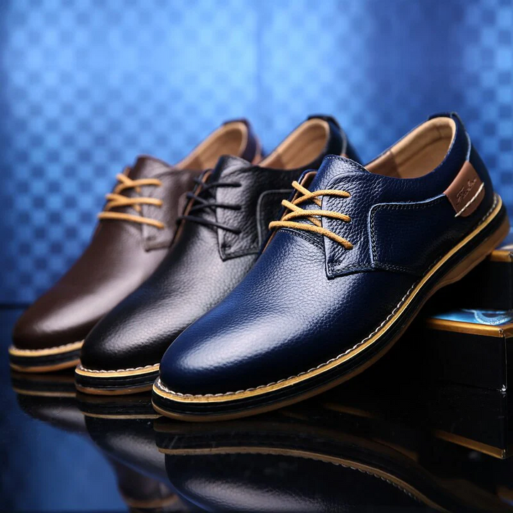 W&W Mode | Herren Schwarze Oxford Lederschuhe