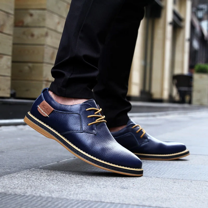W&W Mode | Herren Schwarze Oxford Lederschuhe