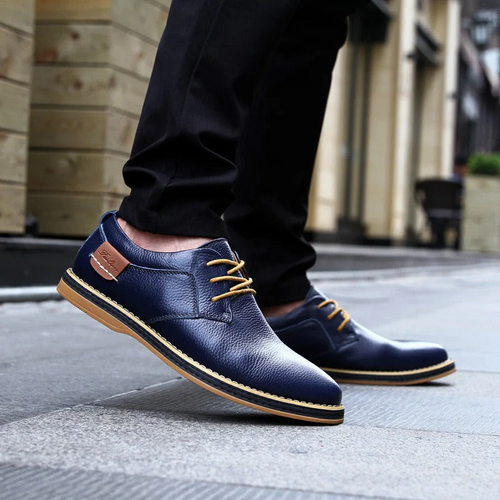 W&W Mode | Herren Schwarze Oxford Lederschuhe