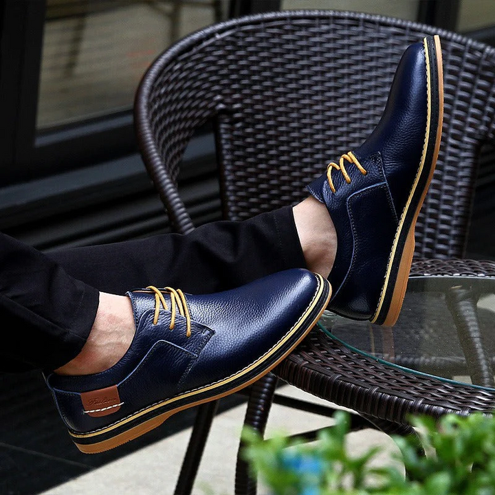 W&W Mode | Herren Schwarze Oxford Lederschuhe