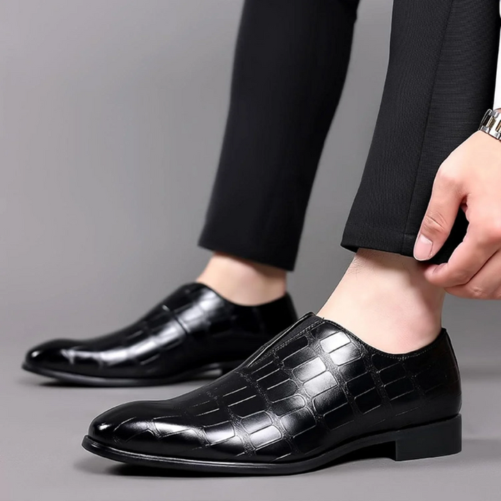 W&W Mode | Herren Schwarze Loafer Lederschuhe